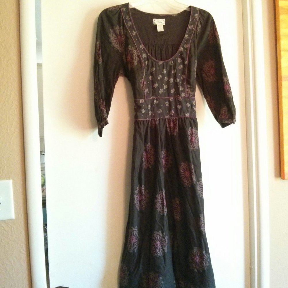Anthro Viola 100% Cotton Peasant Dress Size 0 Cottagecore Prairiecore Boho Folk
